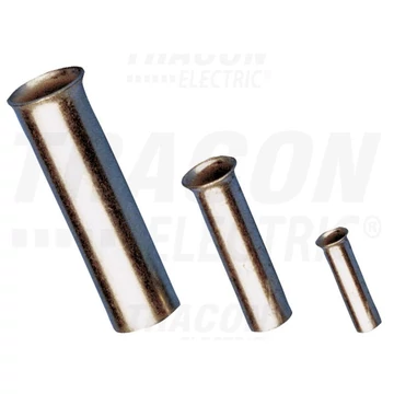 Szigeteletlen érvéghüvely, ónozott elektrolitréz 4mm2, L=9mm