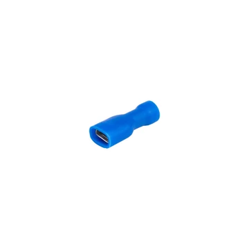 Teljes szigetelésű rátolható csatl. hüvely, sárgaréz, kék 2,5mm2, 2,8×0,5 mm