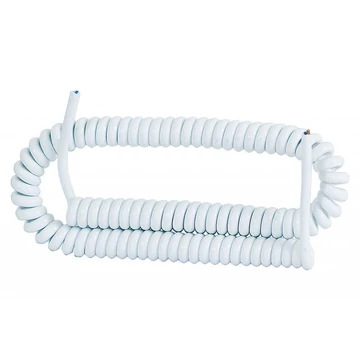 SPIRÁL KÁBEL 3X0,75 PVC FEHÉR 50CM-2M