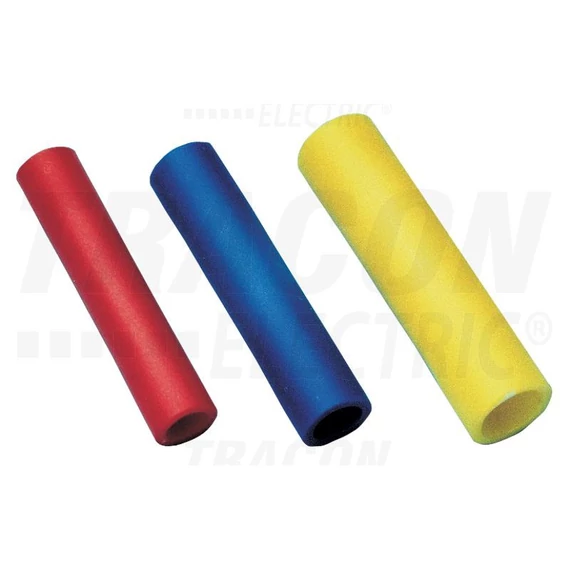 Szigetelt toldóhüvely,ónozott elektrolitréz,sárga 6mm2,(L=27mm,d1=3,9mm),PVC