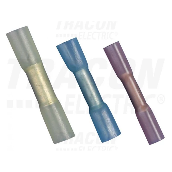 Zsugorodó szigetelésű toldóhüvely,elektrolitréz,sárga 4mm2,(L=42mm,d1=3,6mm),PO